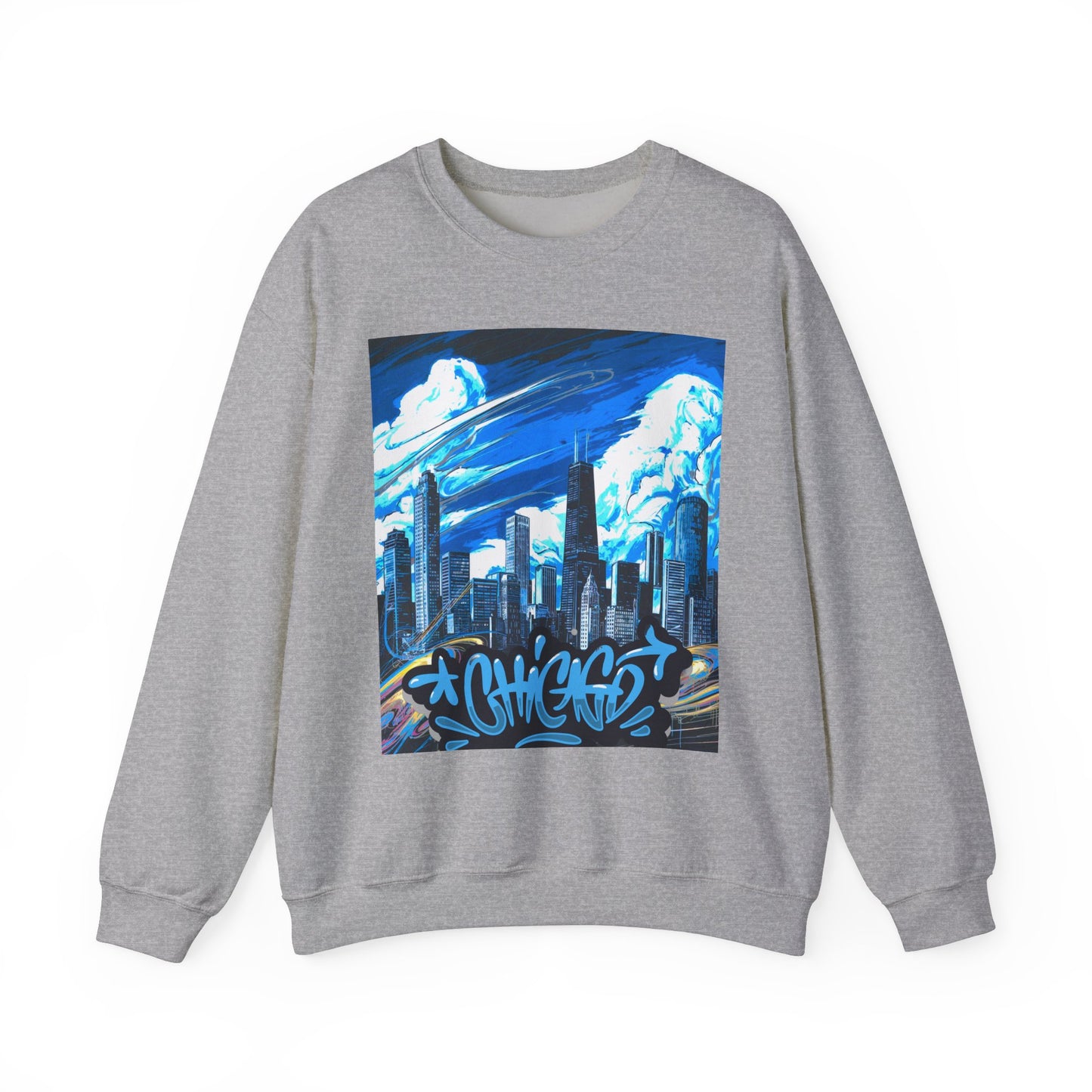 Chicago Graffiti Skyline, Unisex Heavy Blend™ Crewneck Sweatshirt