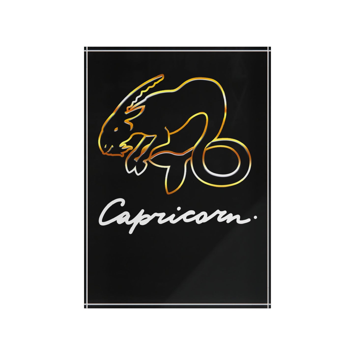 Capricorn Goat Photo Block, Black