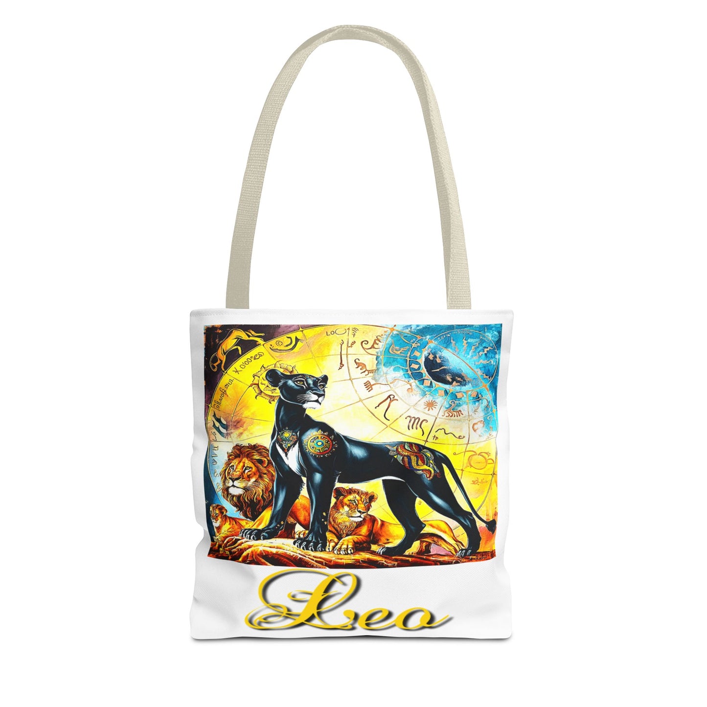 Leo White Tote Bag, 3 Sizes