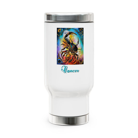 Cancer, Stainless Steel Travel Mug with Handle, 14oz