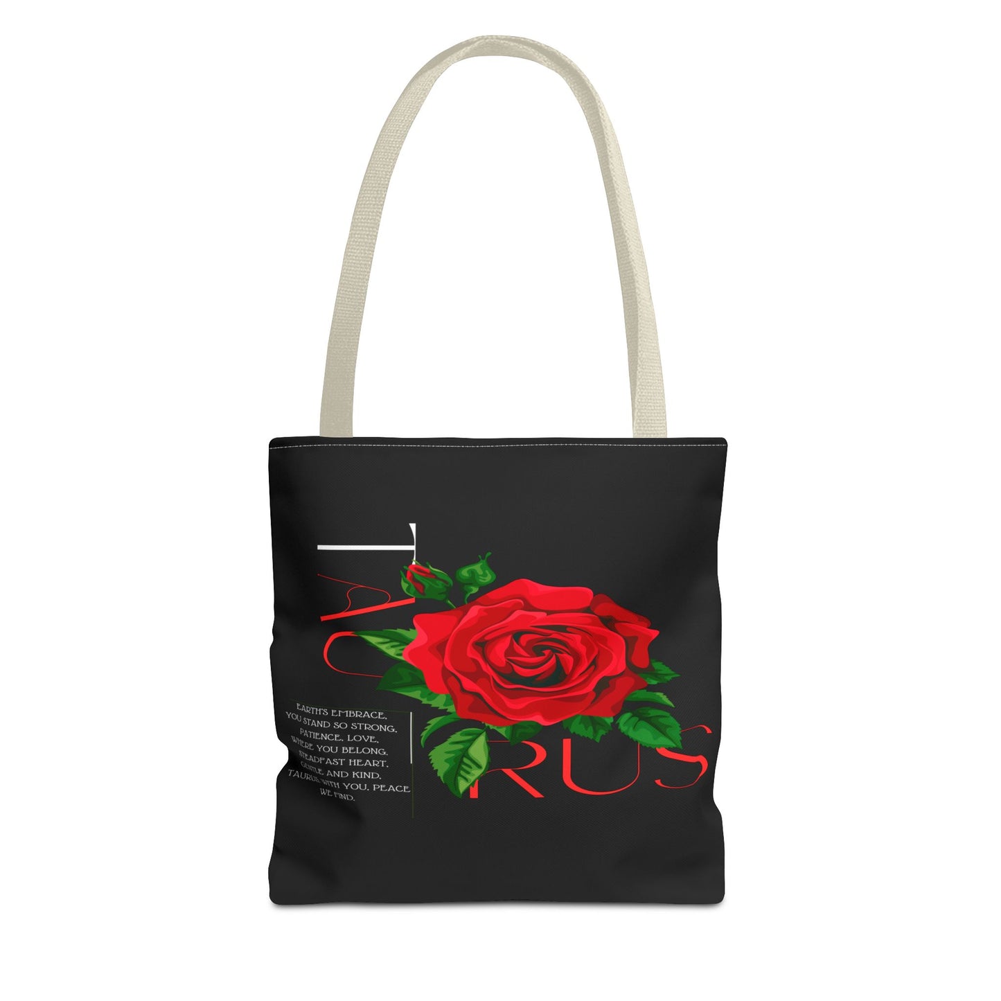 Taurus Rose Black Tote Bag, 3 Sizes