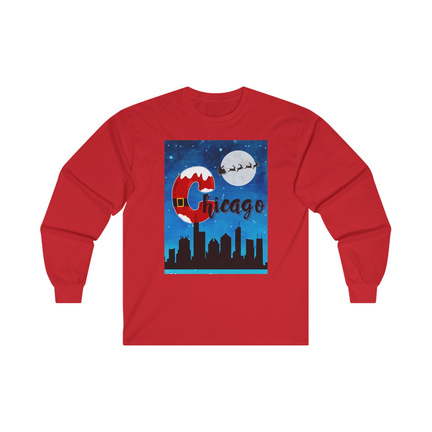 Santa in Chicago, Unisex Ultra Cotton Long Sleeve Tee