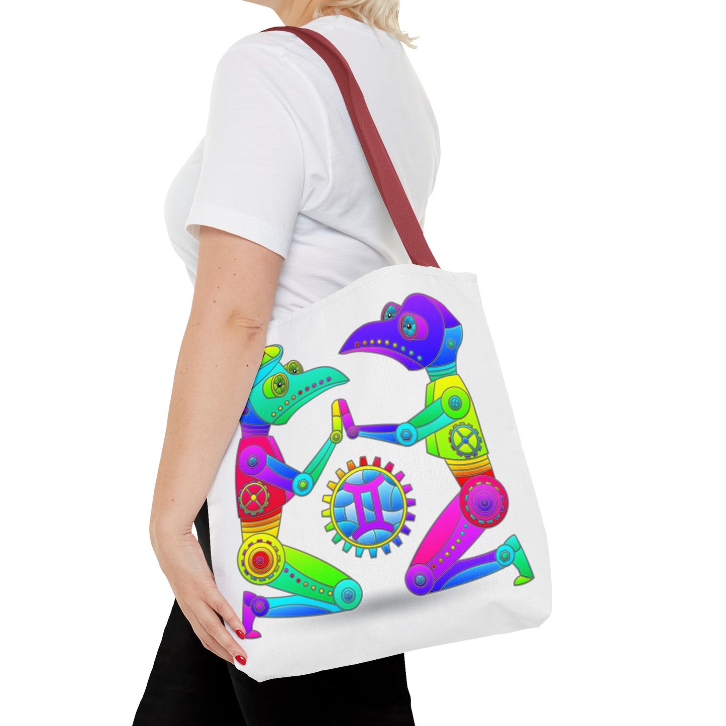 Gemini Rainbow Steampunk, White Tote Bag