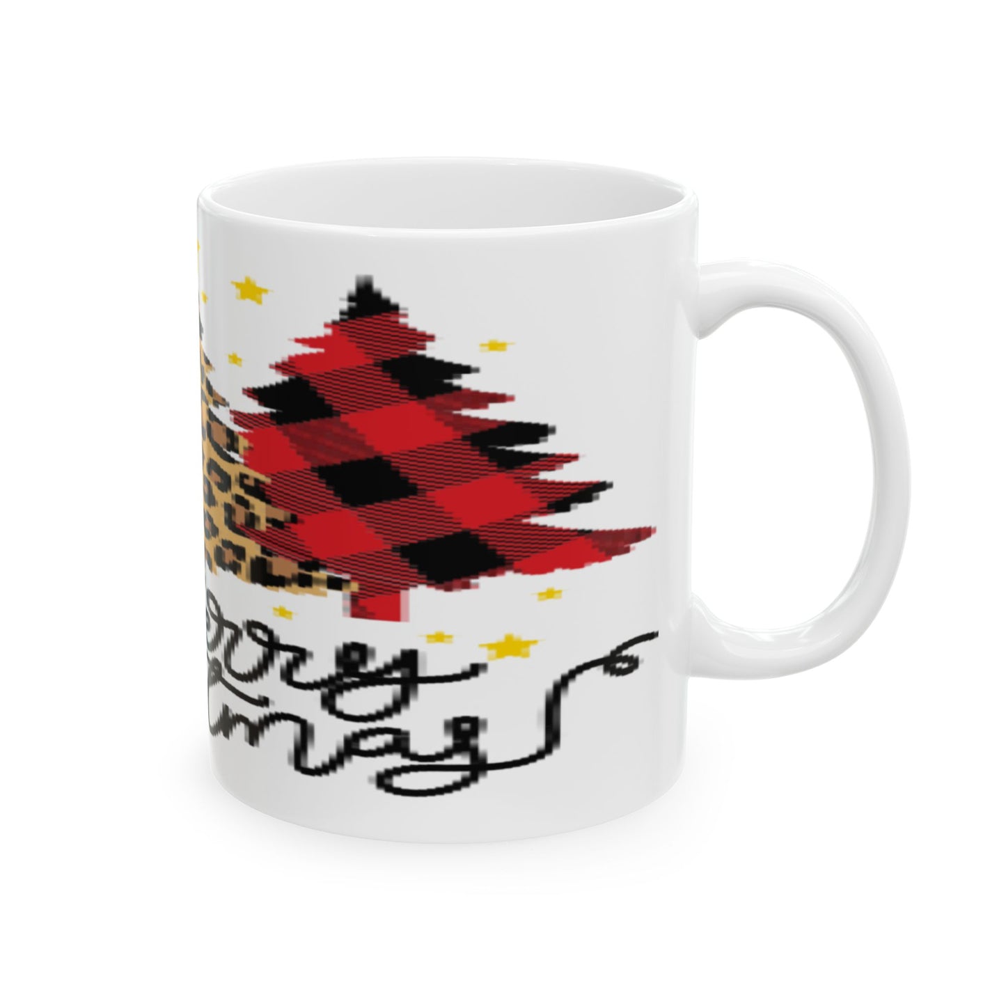 Patchwork Christmas Trees, Ceramic Mug, (11oz, 15oz)