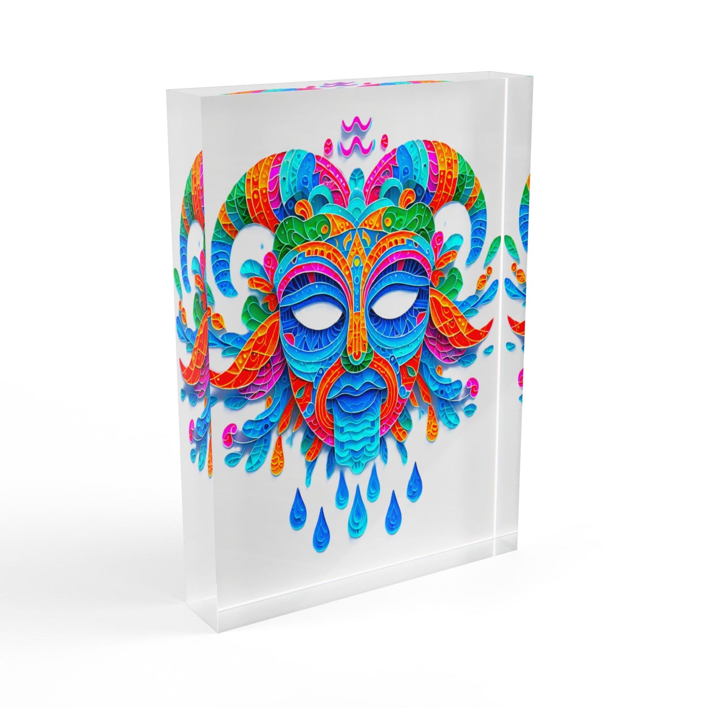 Aquarius Mask, Photo Block (White)