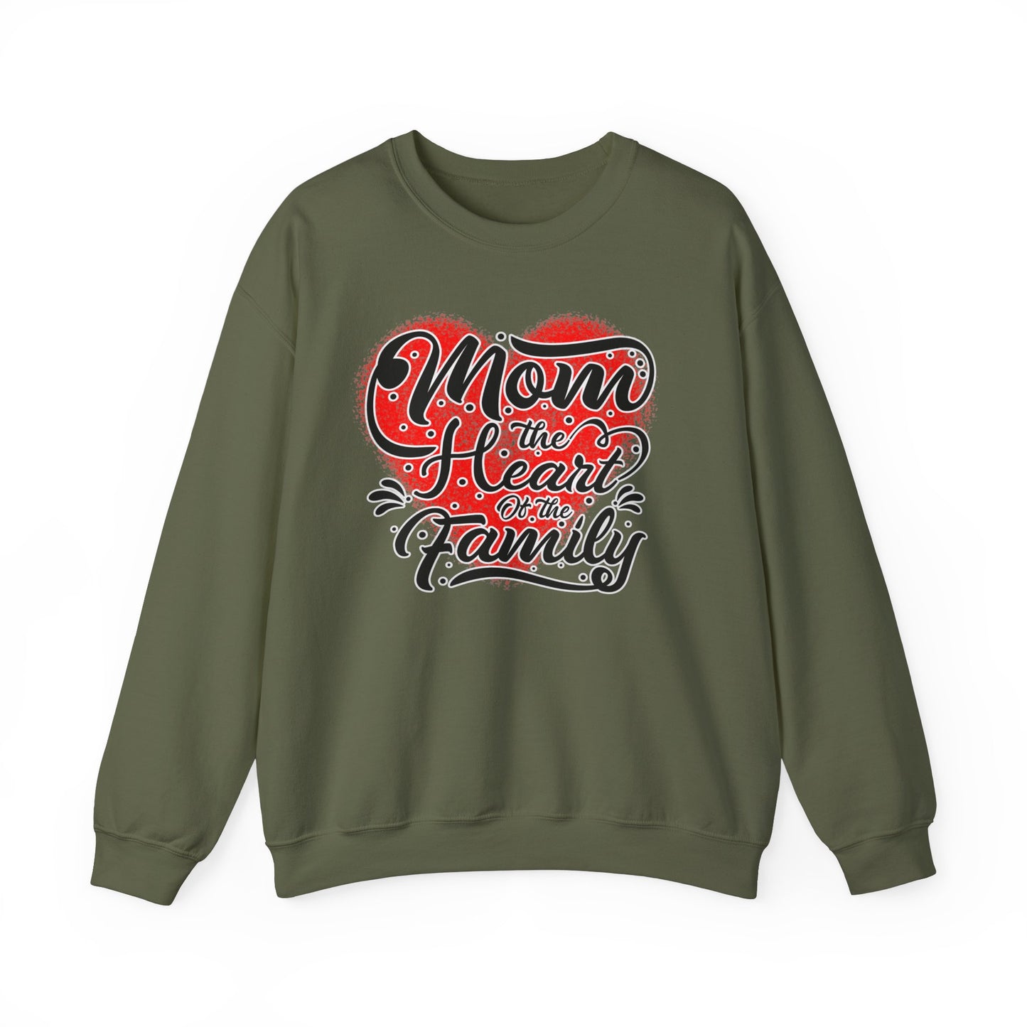 Mom, the Heart of the Family, Unisex Heavy Blend™ Crewneck Sweatshirt