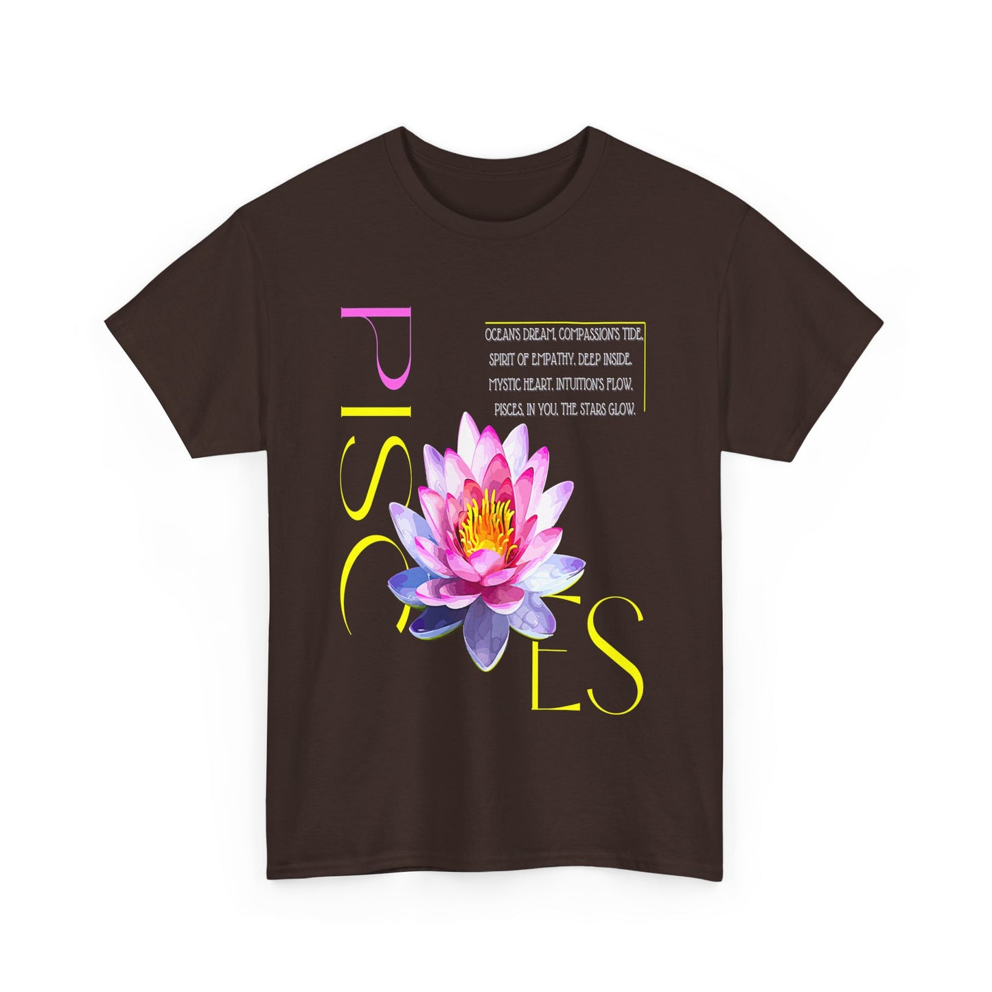 Pisces Pink Lotus, Unisex Heavy Cotton Tee