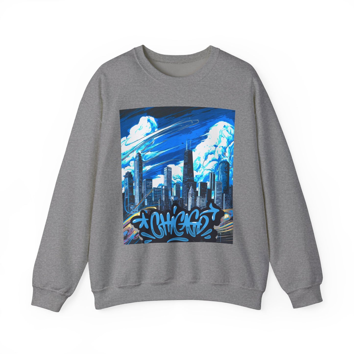 Chicago Graffiti Skyline, Unisex Heavy Blend™ Crewneck Sweatshirt