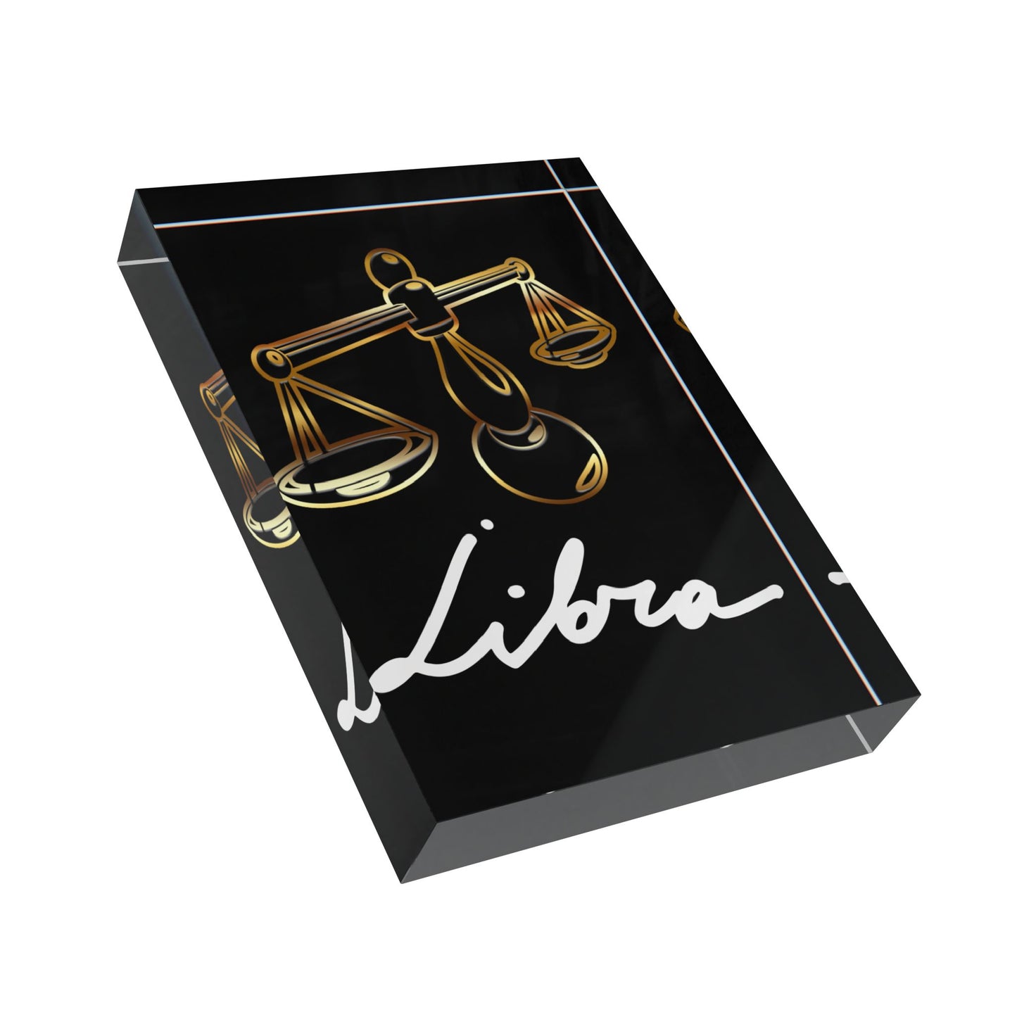 Libra Scales Photo Block, Black