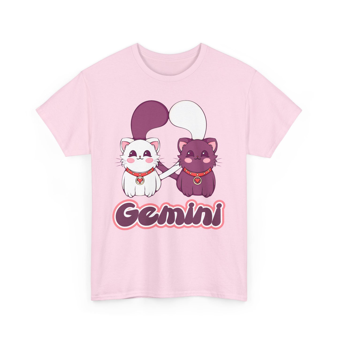 Gemini Anime Cats, Unisex Heavy Cotton Tee