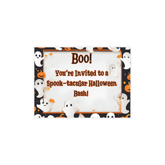 Ghosts & Pumpkins Halloween Invitations - 10, 30, 50 Piece Postcard Bundles w/Envelopes