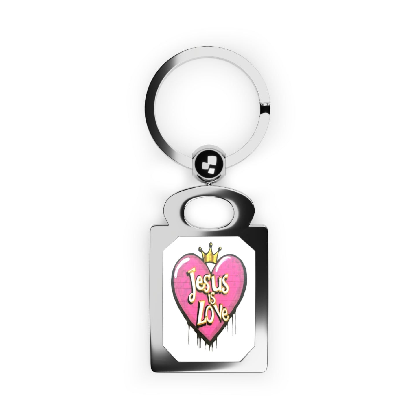 Jesus is Love, Rectangle Photo Keyring