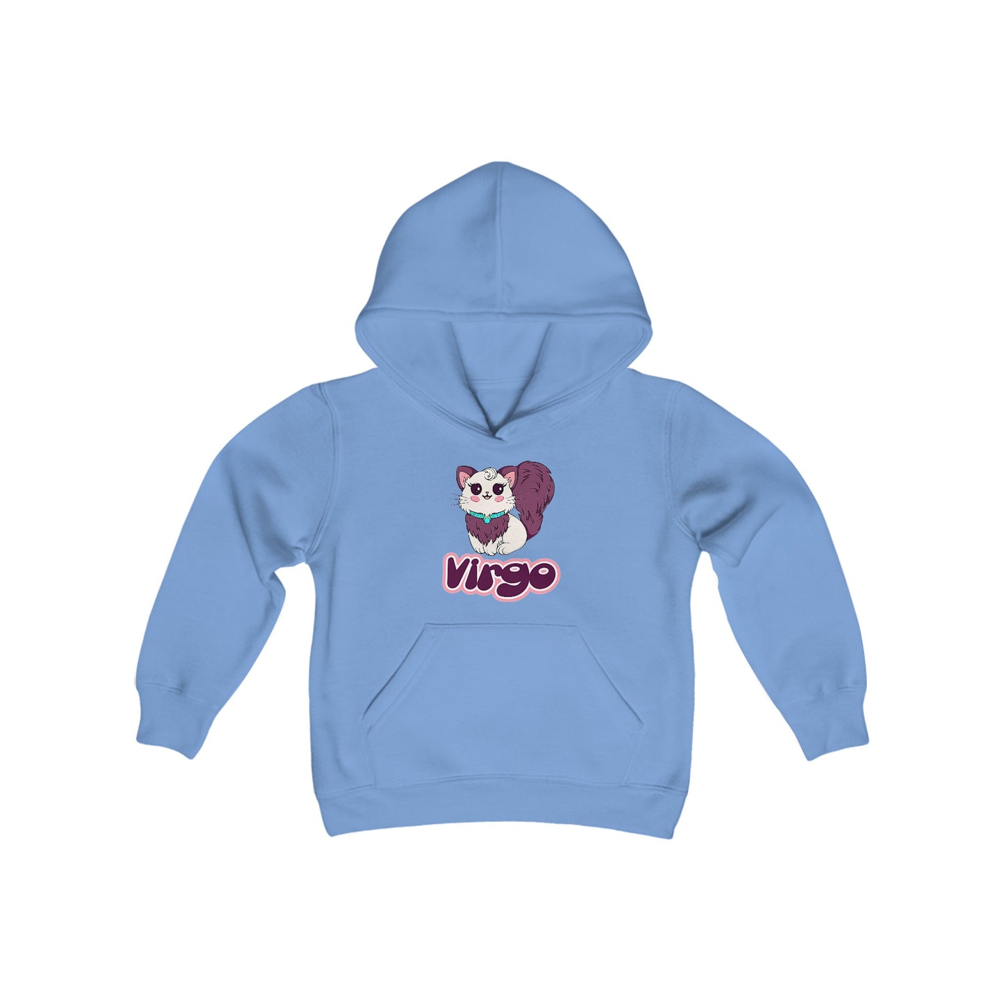 Virgo Anime Cat, Youth Heavy Blend Hooded Sweatshirt