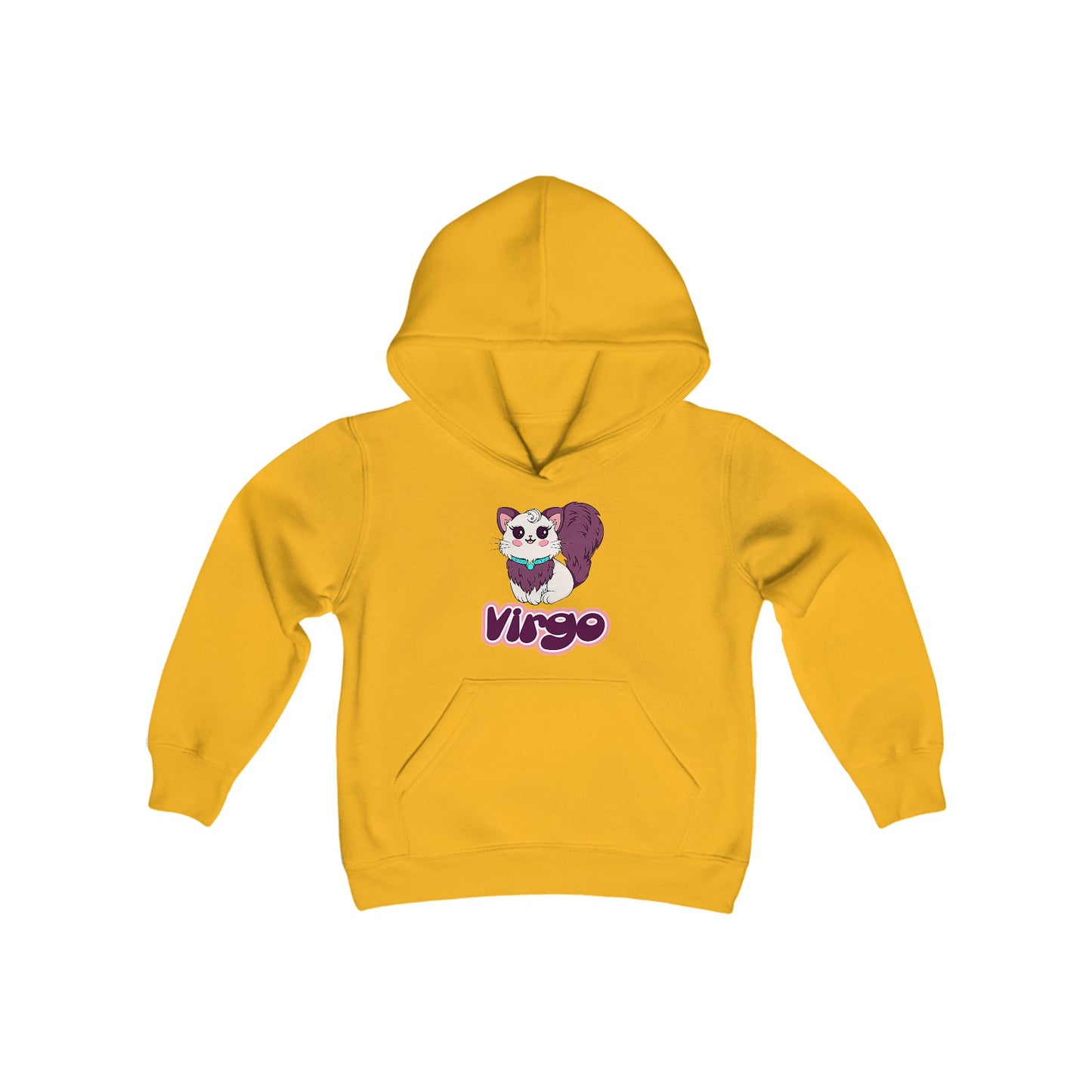 Virgo Anime Cat, Youth Heavy Blend Hooded Sweatshirt