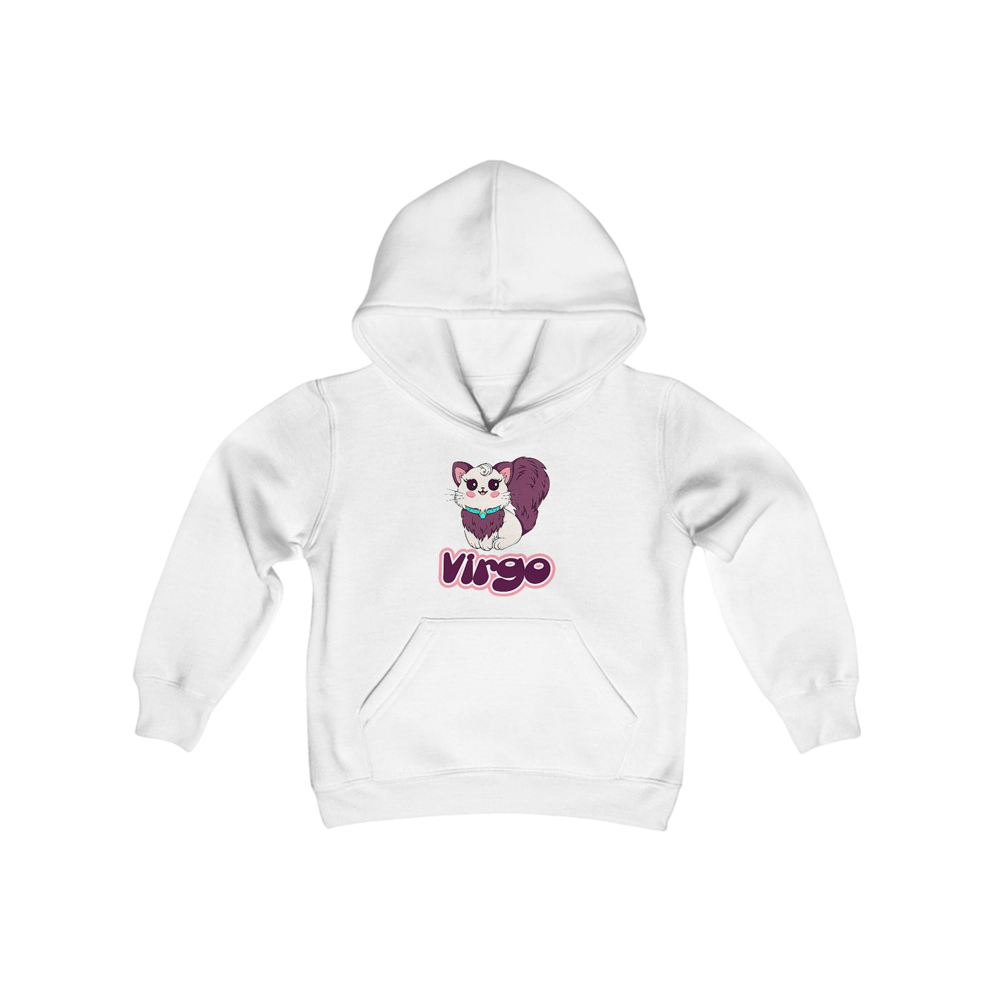 Virgo Anime Cat, Youth Heavy Blend Hooded Sweatshirt