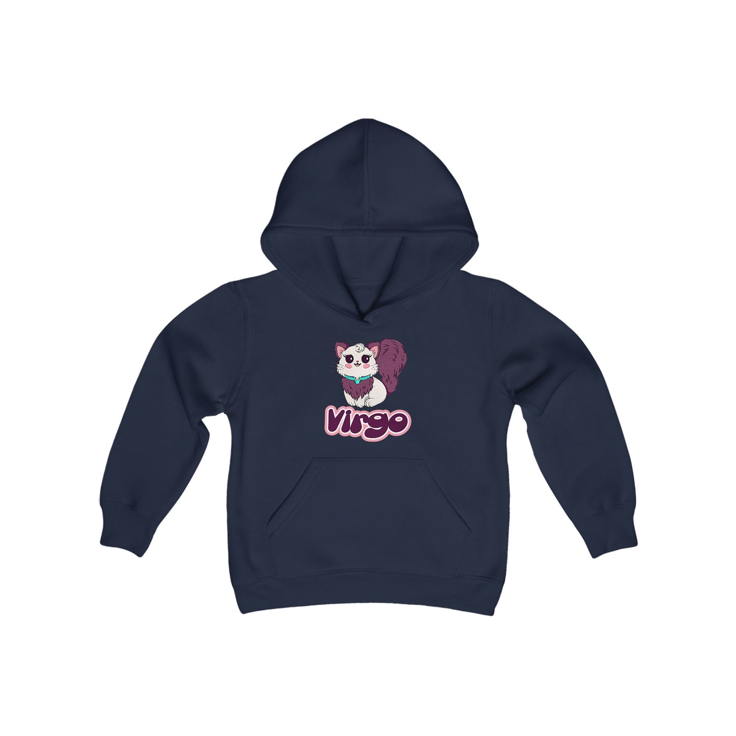 Virgo Anime Cat, Youth Heavy Blend Hooded Sweatshirt