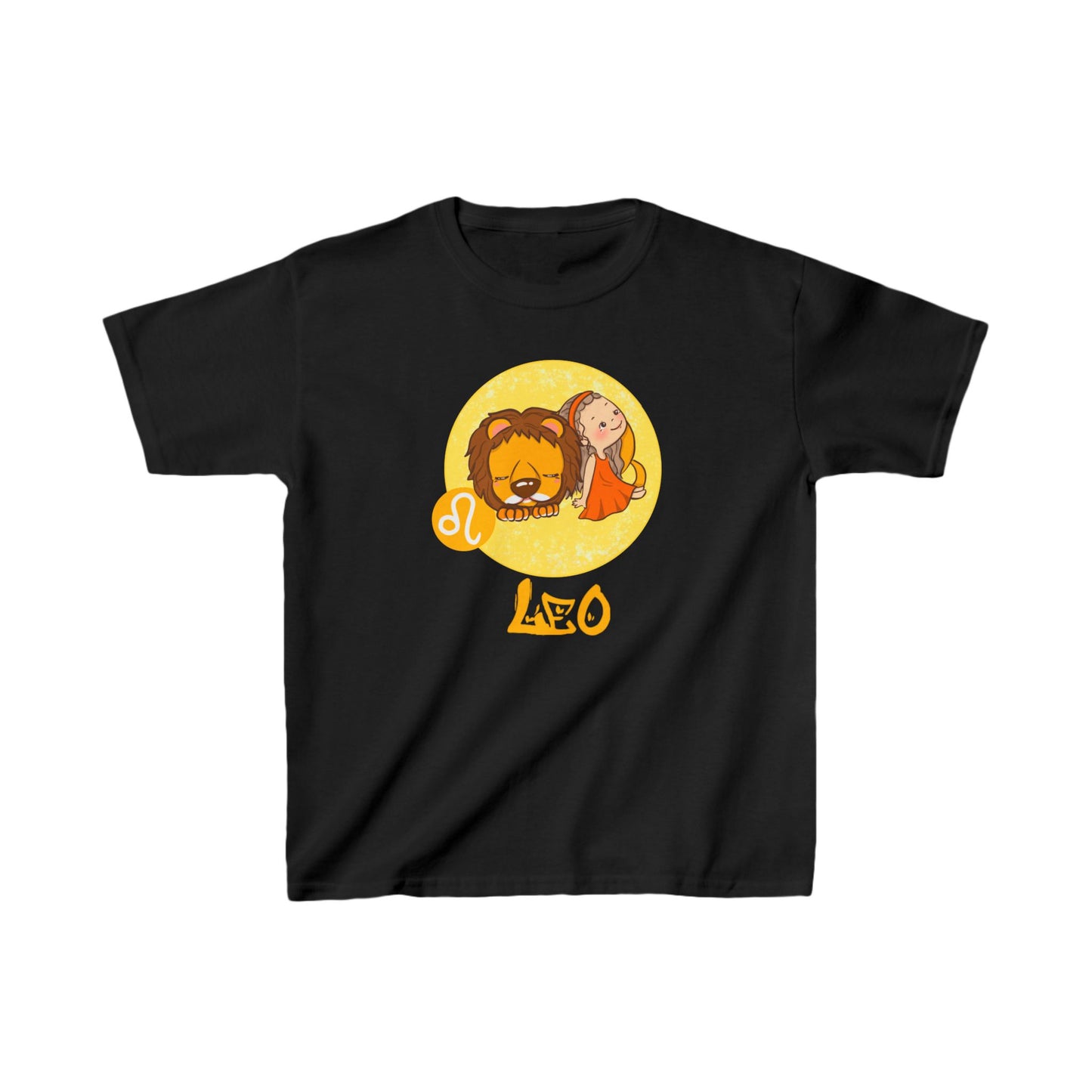 Leo Chibi Girl & Lion, Kids Heavy Cotton™ Tee