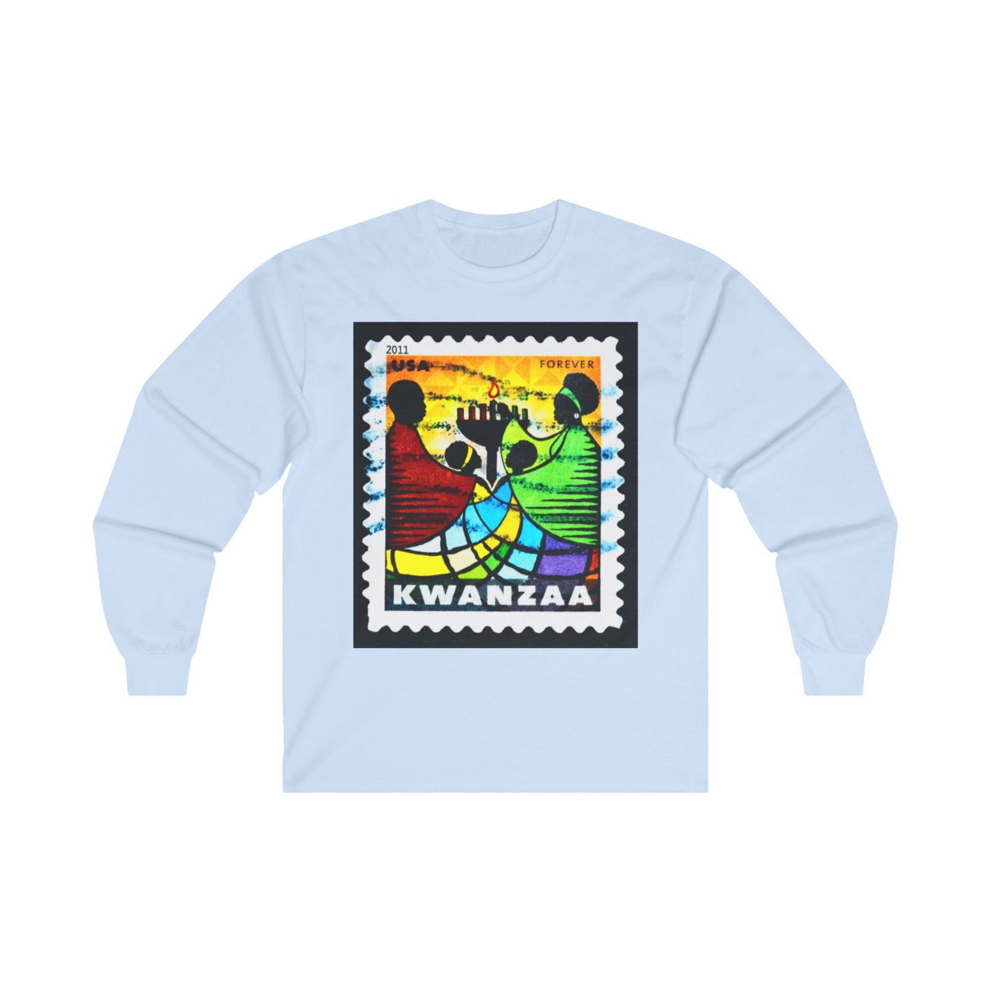 Kwanzaa Forever Stamp, Unisex Ultra Cotton Long Sleeve Tee