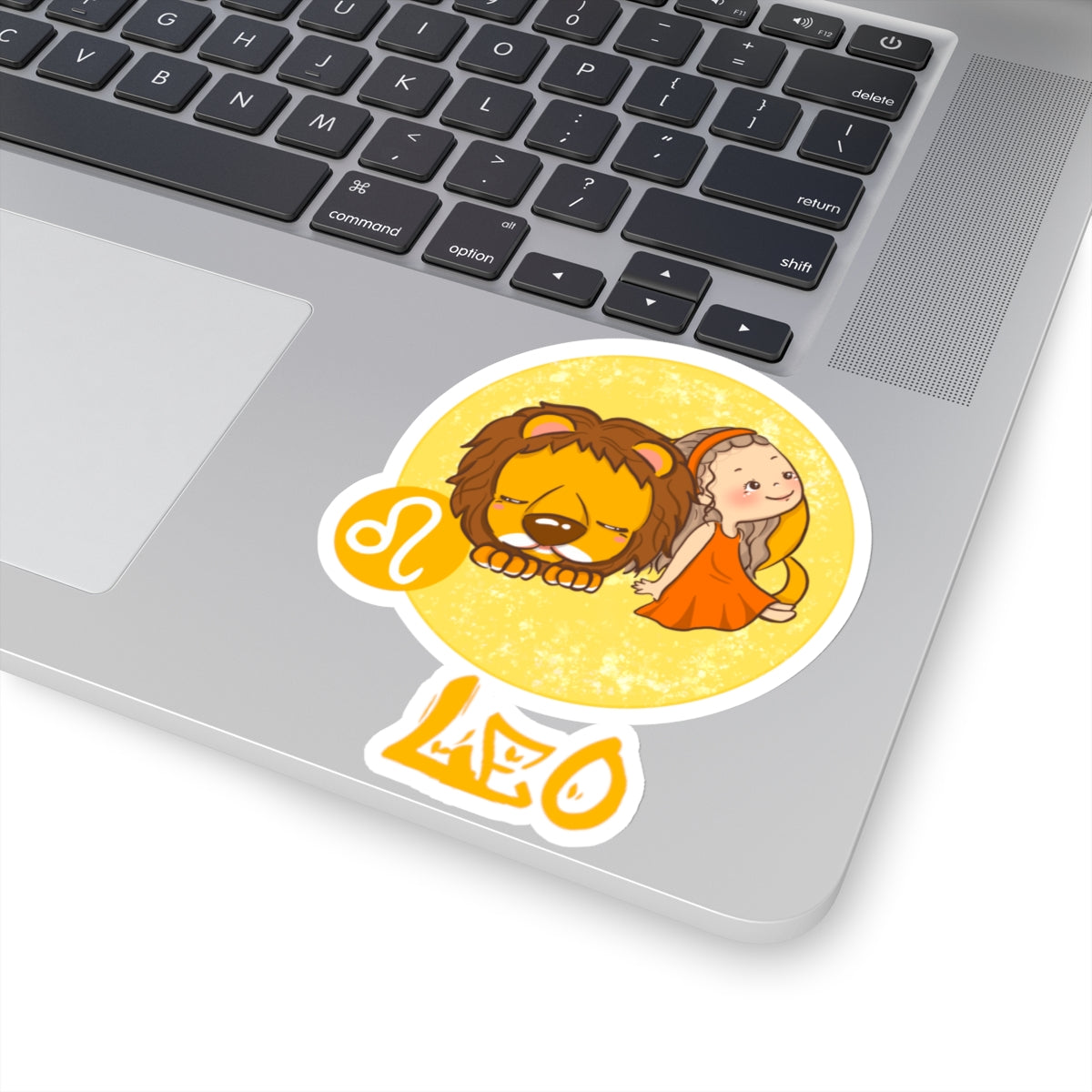 Leo Chibi Girl & Lion, Kiss-Cut Stickers