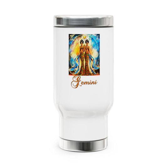 Gemini III, Stainless Steel Travel Mug with Handle, 14oz