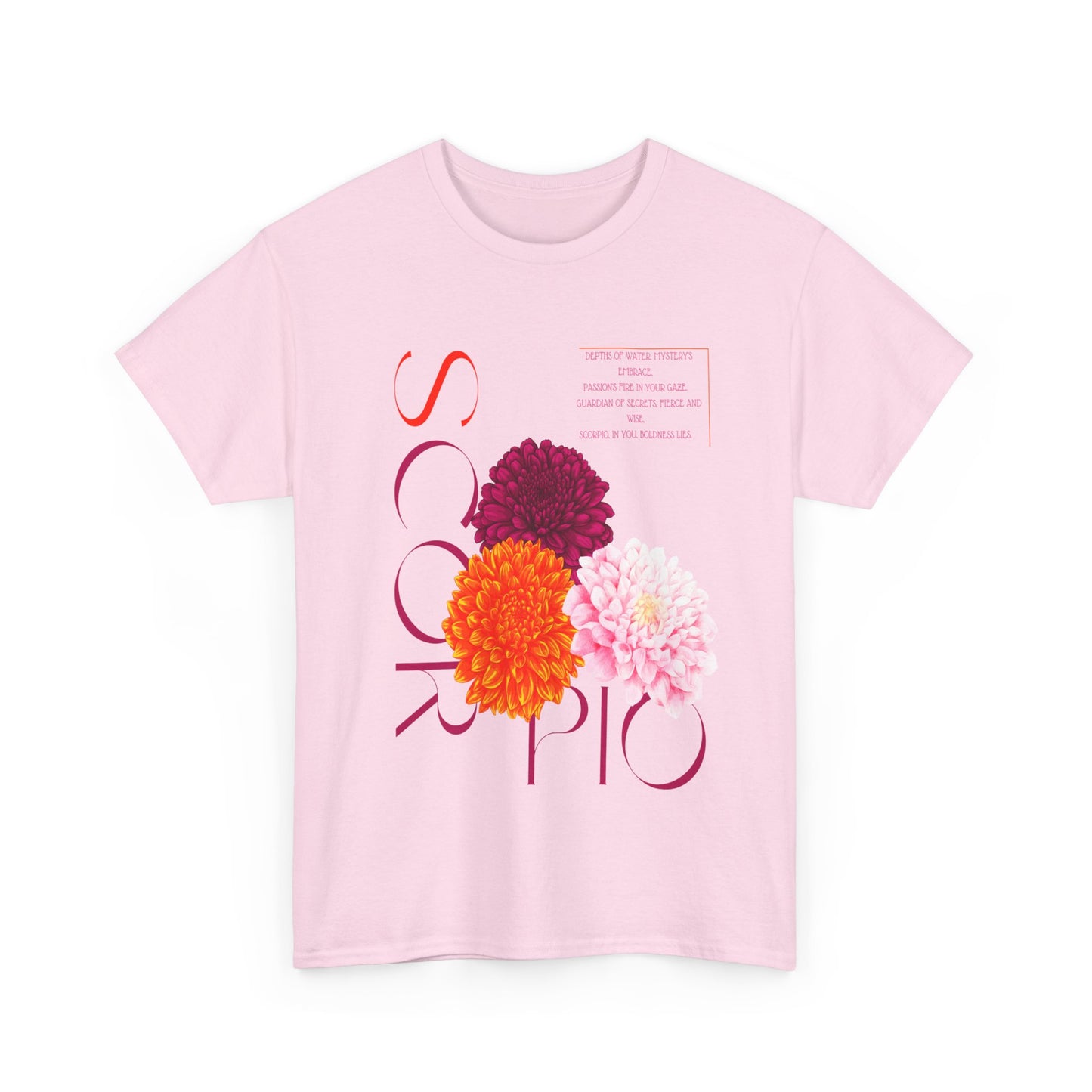 Scorpio Chrysanthemums, Unisex Heavy Cotton Tee