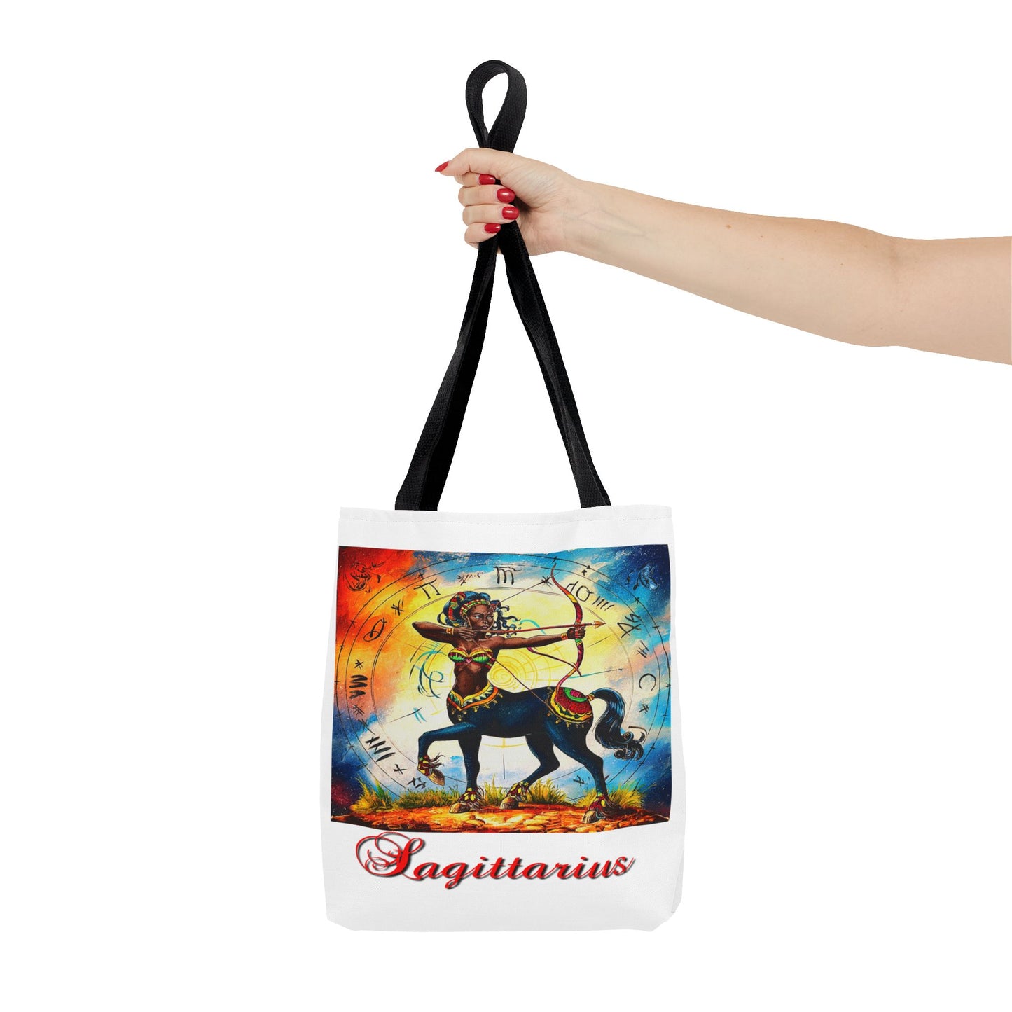 Sagittarius White Tote Bag, 3 Sizes