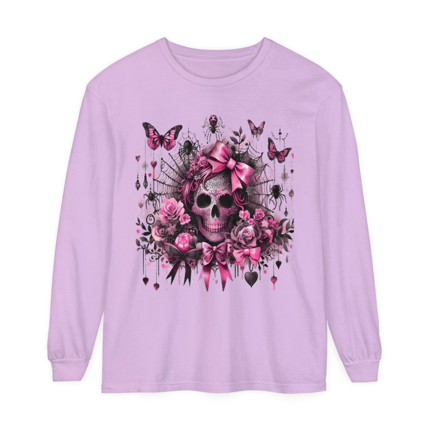 Coquette Halloween I, Unisex Garment-dyed Long Sleeve T-Shirt