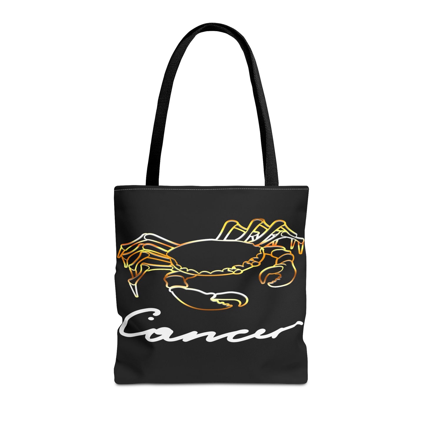 Cancer Crab Black Tote Bag, 3 Sizes