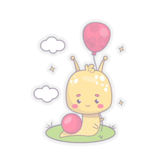 Pink Birthday Snail, Kiss-Cut Stickers