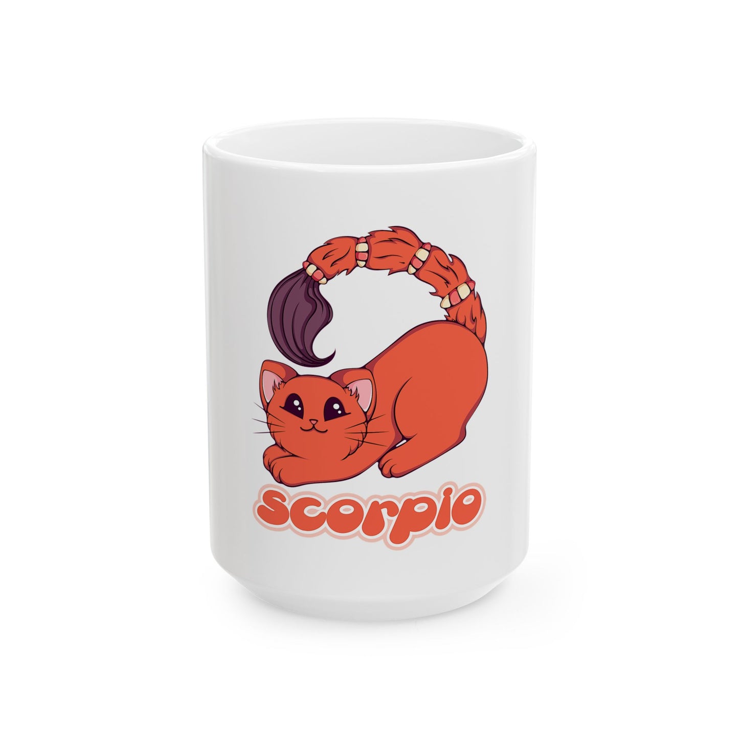 Scorpio Anime Cat, Ceramic Mug, (11oz, 15oz)