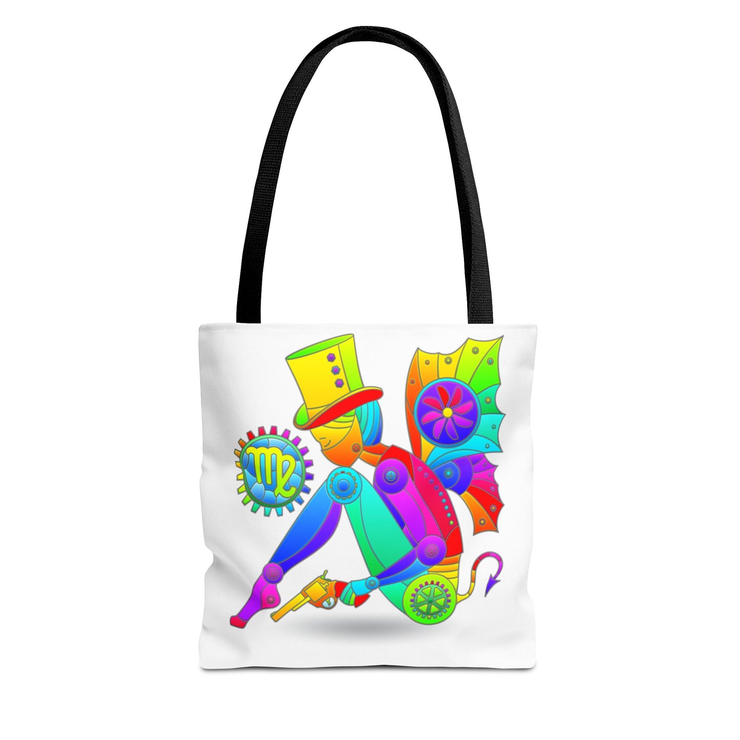 Virgo Rainbow Steampunk, White Tote Bag