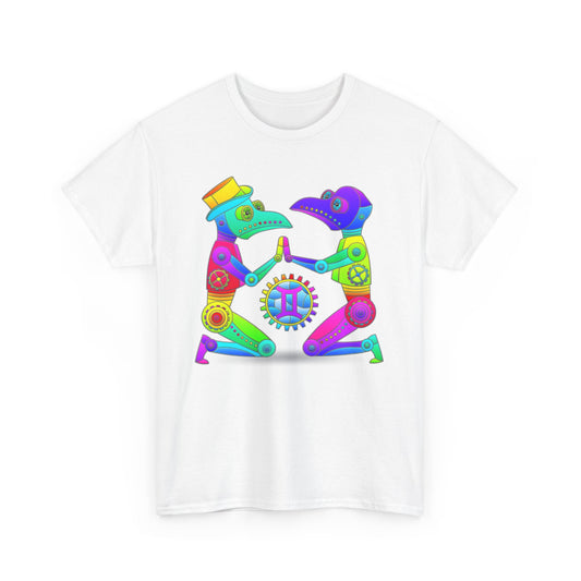 Gemini Rainbow Steampunk, Unisex Heavy Cotton Tee