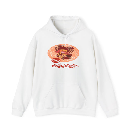 Cancer Chibi Girl & Crab, Unisex Heavy Blend™ Hooded Sweatshirt