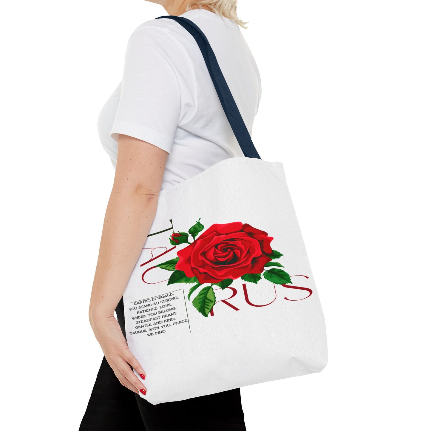 Taurus Rose White Tote Bag, 3 Sizes