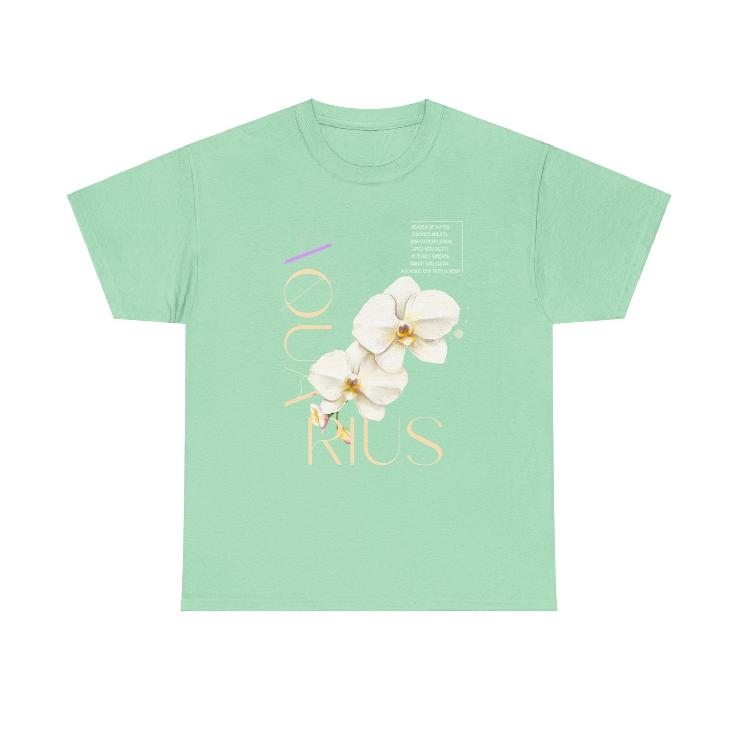 Aquarius Orchids, Unisex Heavy Cotton Tee