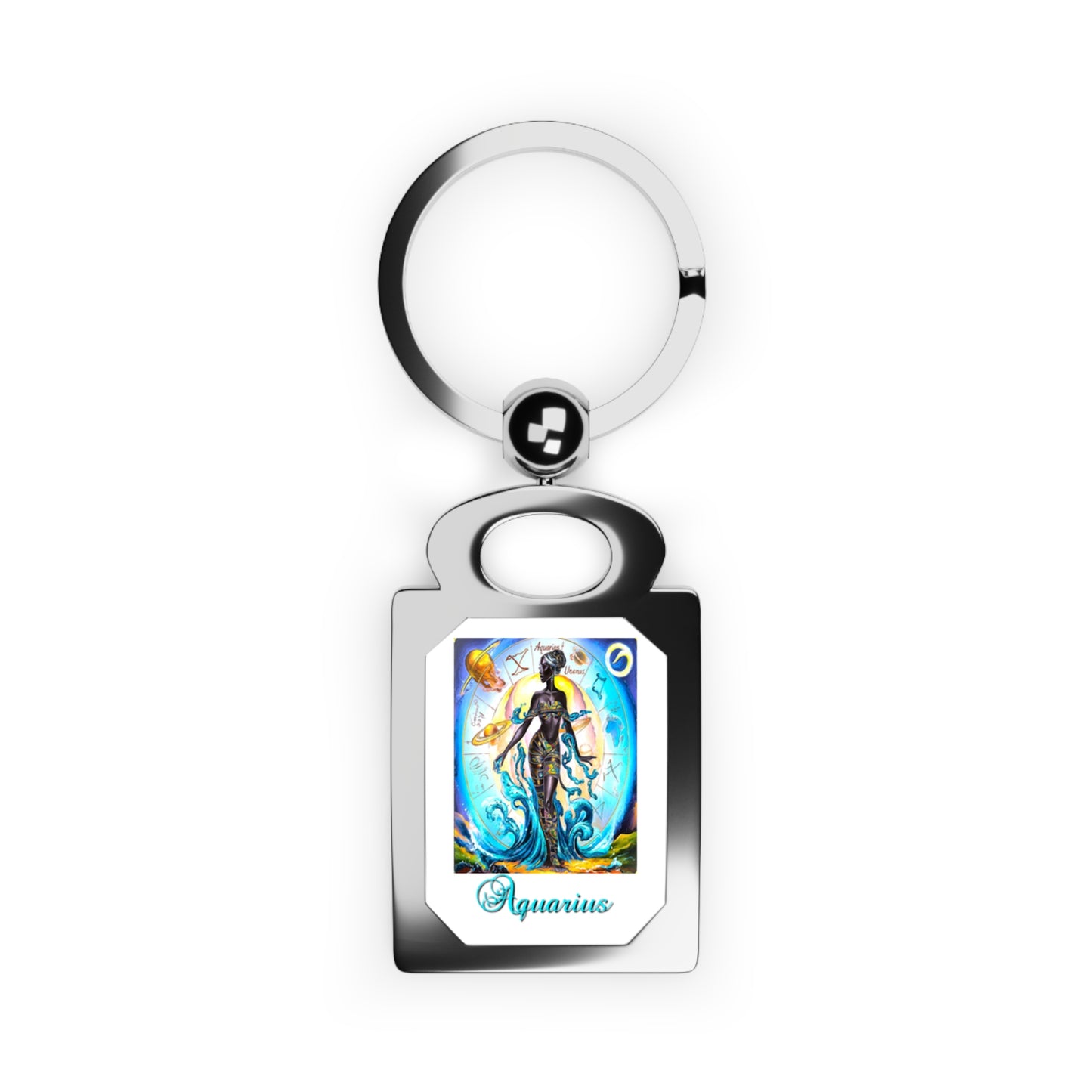 Aquarius, Rectangle Photo Keyring