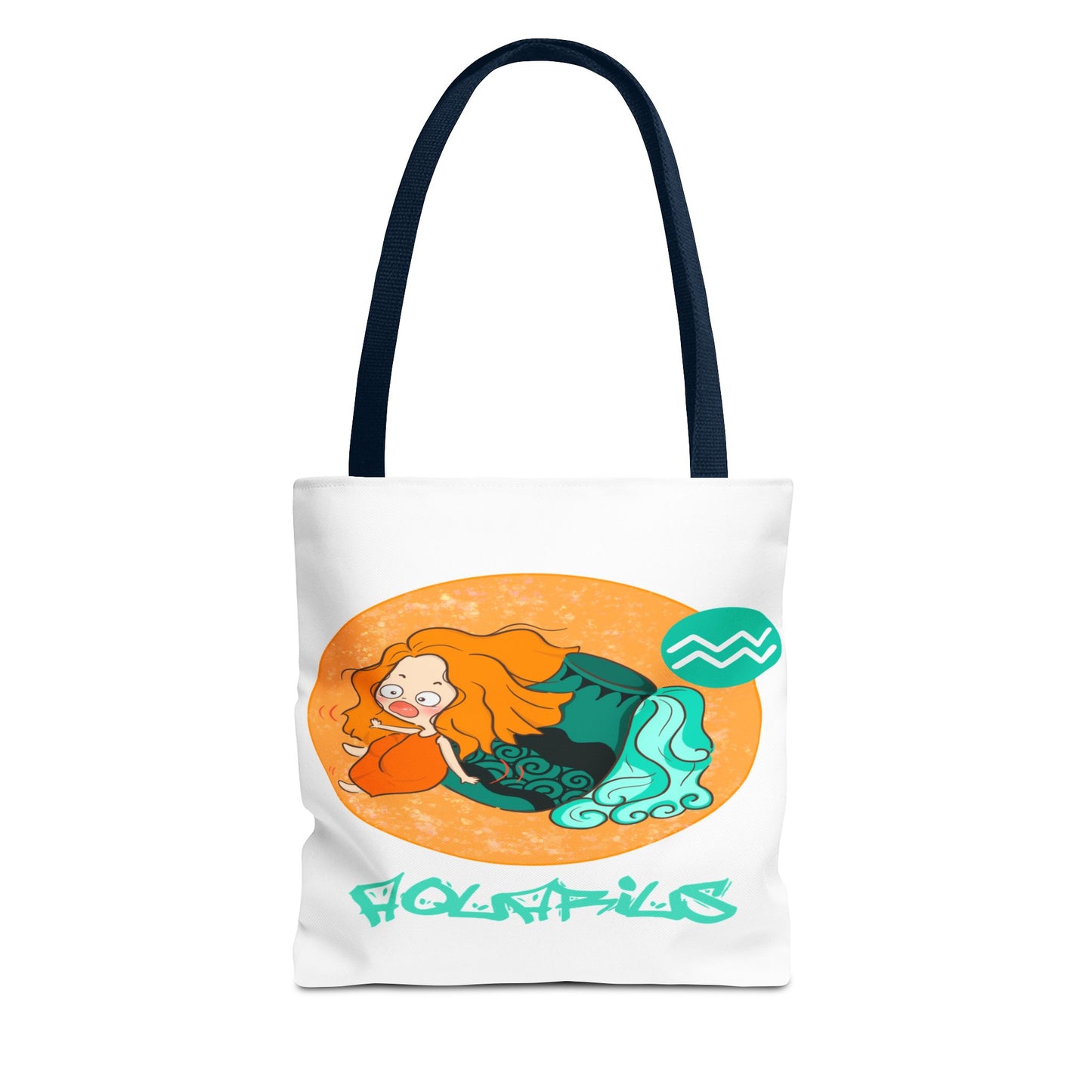 Aqaurius Chibi Water Bearer White Tote Bag, 3 Sizes