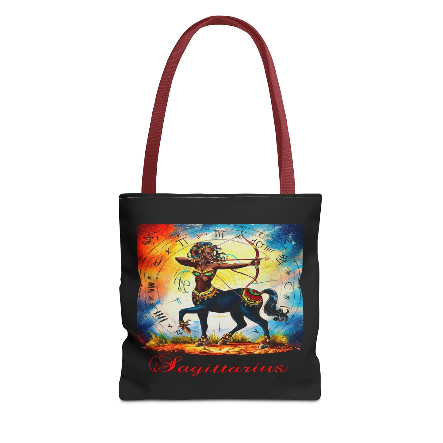 Sagittarius Black Tote Bag, 3 Sizes