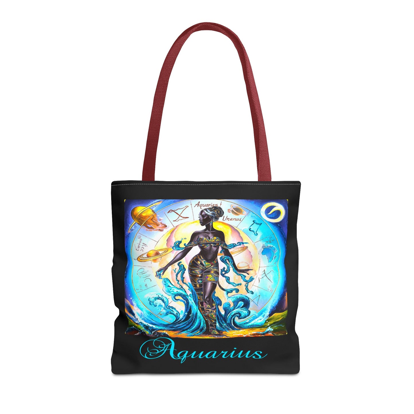 Aquarius Black Tote Bag, 3 Sizes