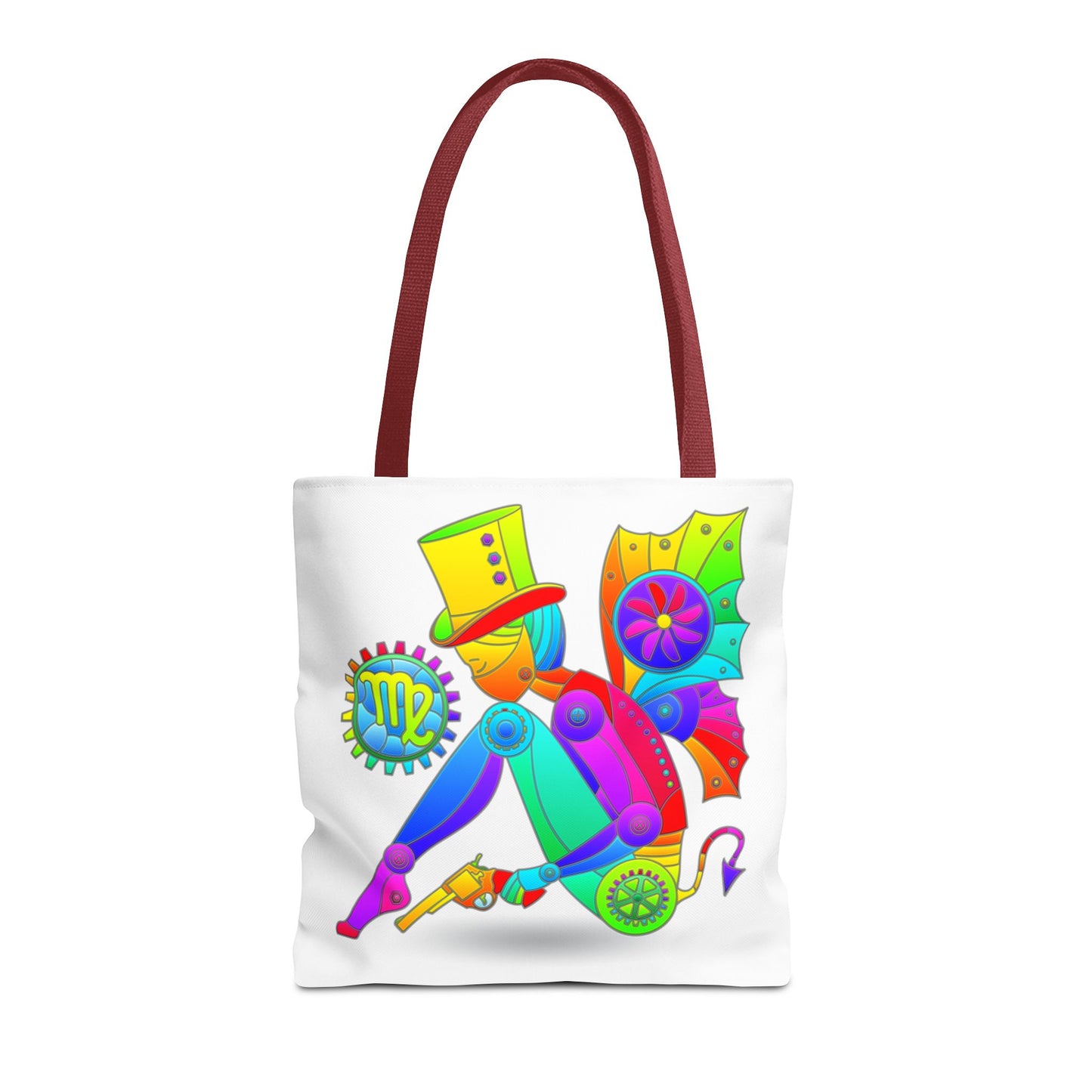 Virgo Rainbow Steampunk, White Tote Bag