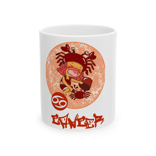 Cancer Chibi Girl & Crab, Ceramic Mug (11oz, 15oz)