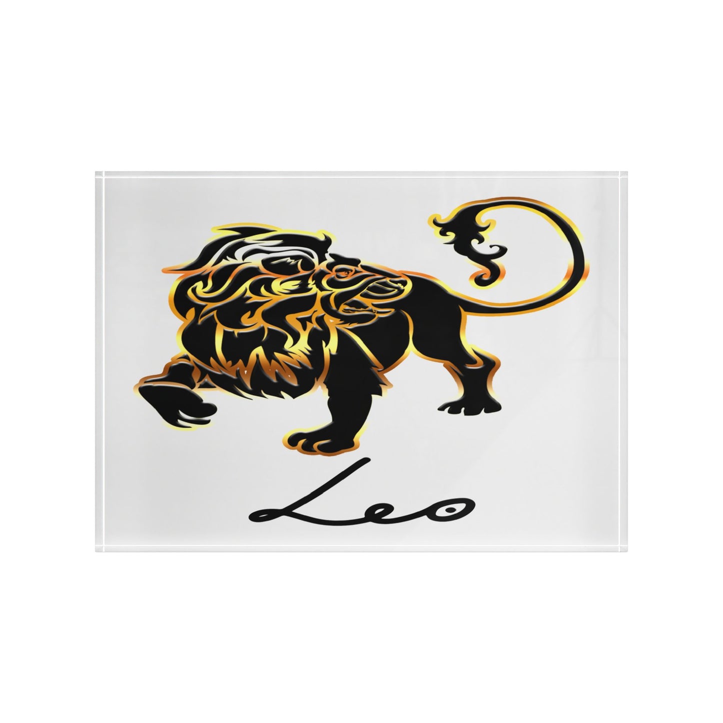 Leo Lion Photo Block, White