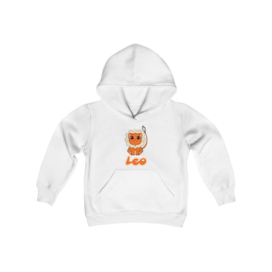 Leo Anime Cat, Youth Heavy Blend Hooded Sweatshirt