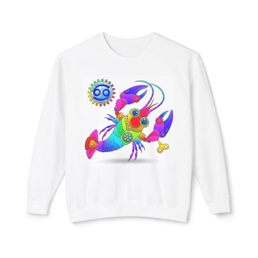 Cancer Rainbow Steampunk, Unisex Lightweight Crewneck Sweatshirt