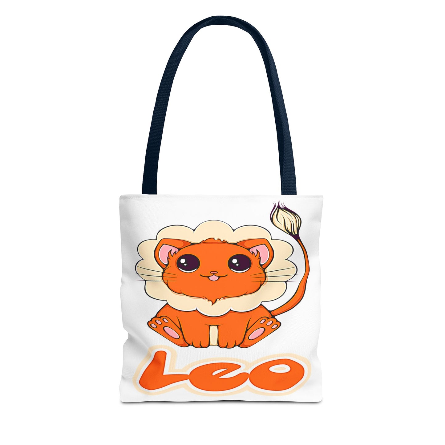 Leo Anime Cat White Tote Bag, 3 Sizes