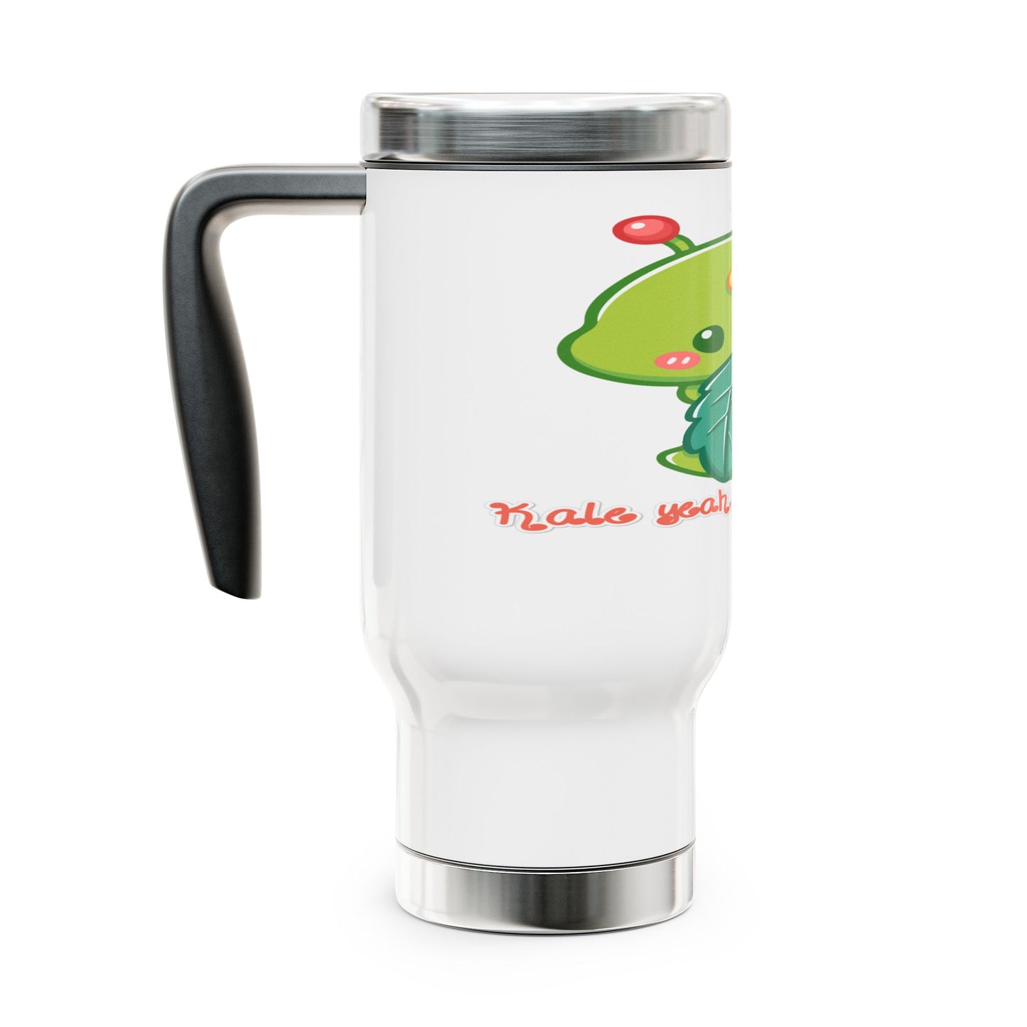 Kale Yeah I'm a Vegan, Stainless Steel Travel Mug with Handle, 14oz