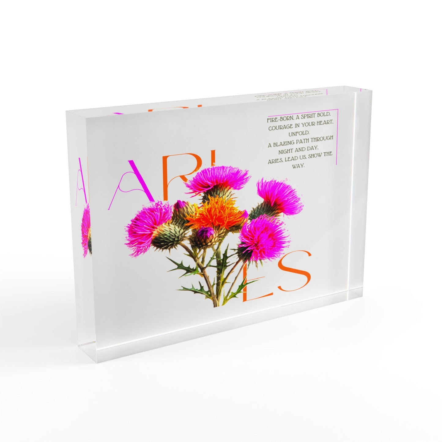 Aries Thistle, Photo Block (White)