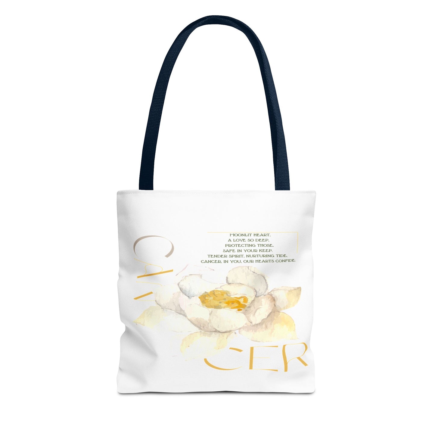 Cancer White Lotus White Tote Bag, 3 Sizes