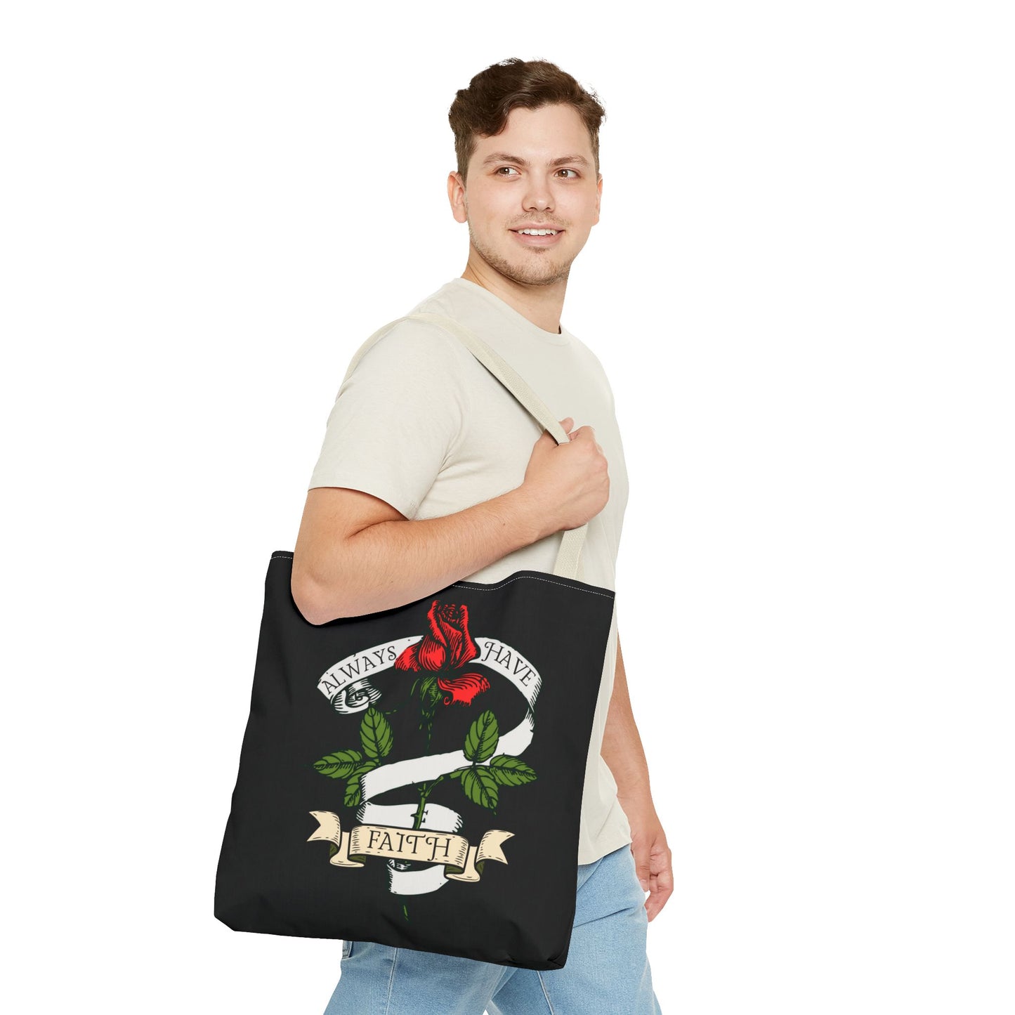 Always Have Faith Black Tote Bag, 3 Sizes