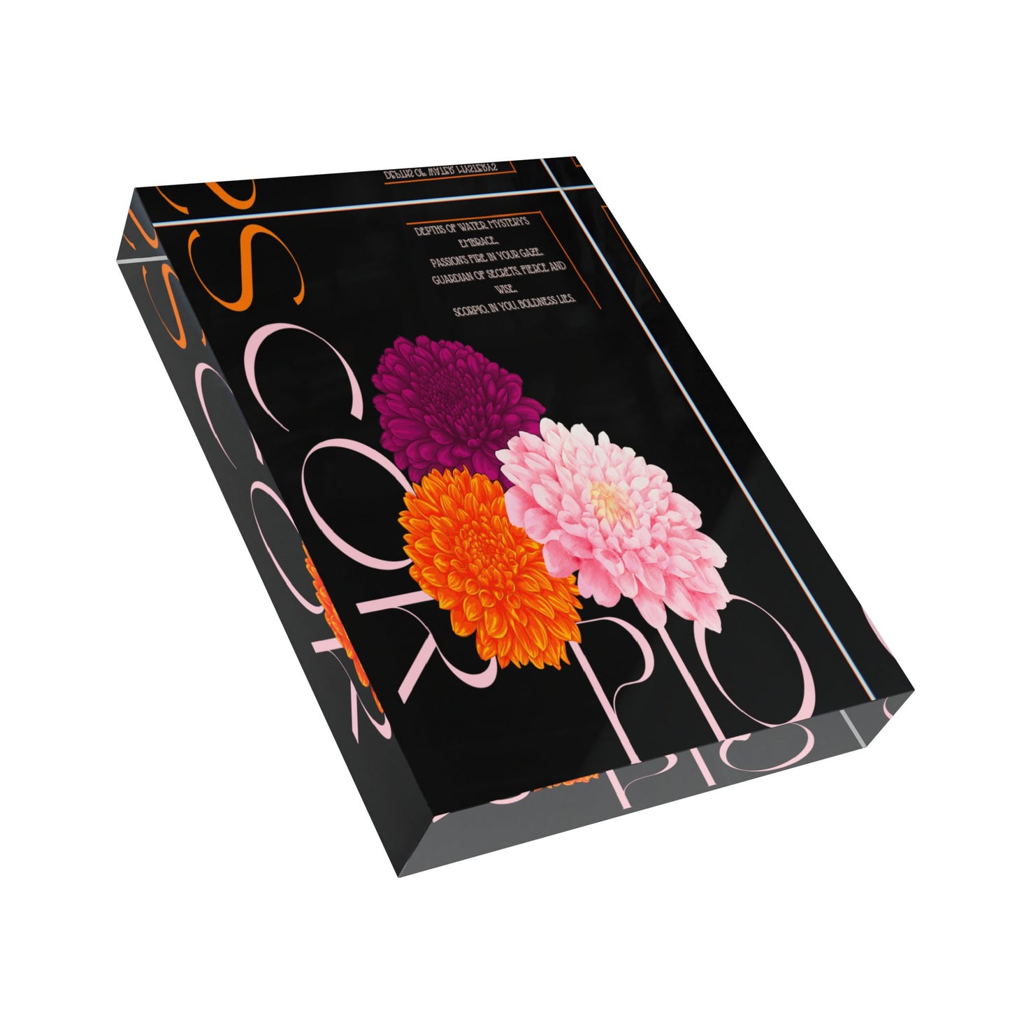 Scorpio Chrysanthemums, Photo Block (Black)